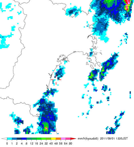 気象レーダー画像