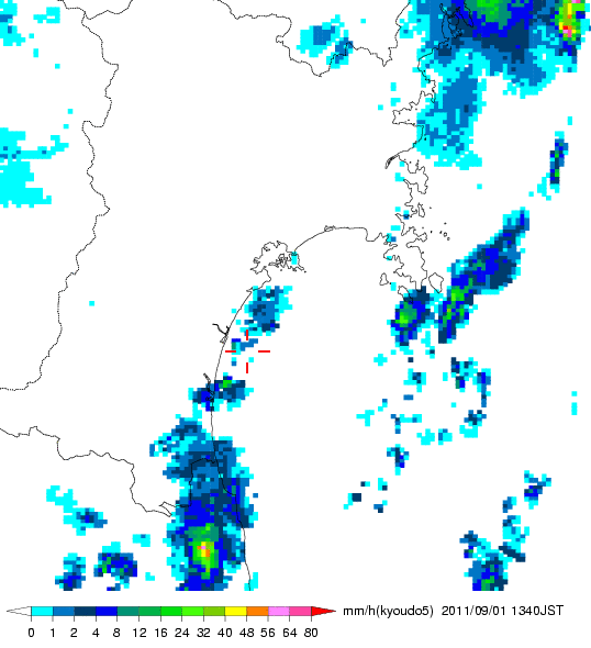 気象レーダー画像