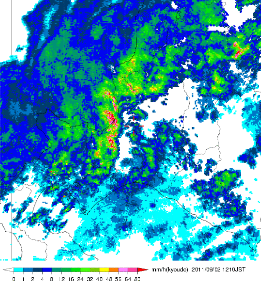 気象レーダー画像