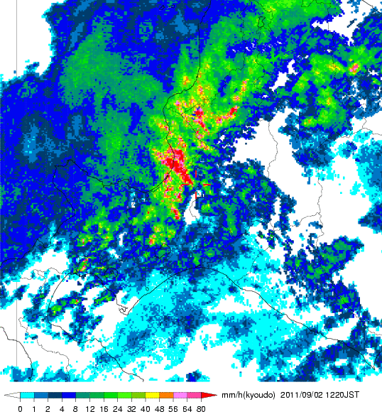 気象レーダー画像