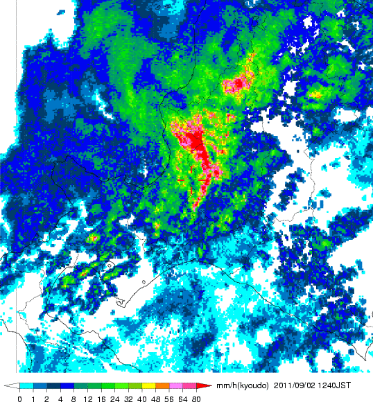 気象レーダー画像