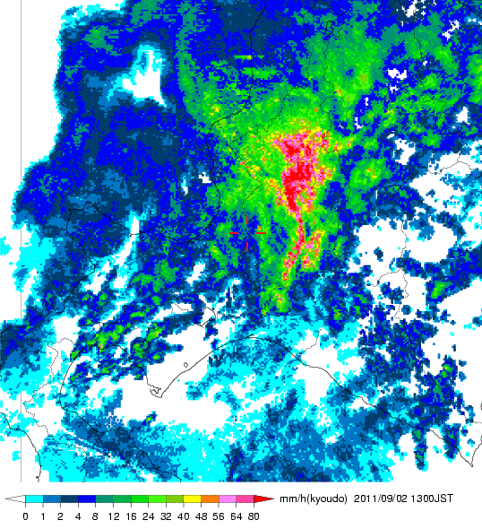 気象レーダー画像