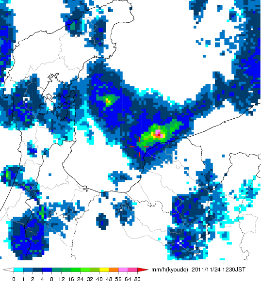 気象レーダー画像