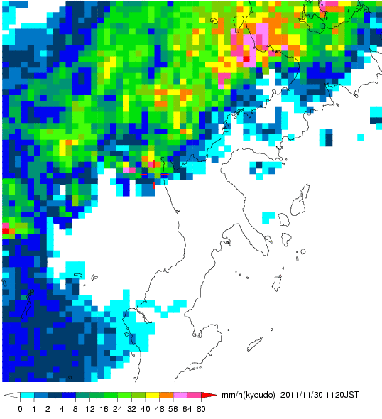 気象レーダー画像