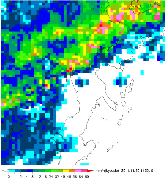 気象レーダー画像