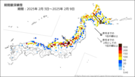 期間最深積雪の分布図