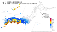 12時間降水量の期間最大値の分布図