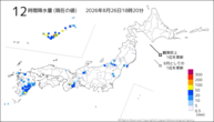 12時間降水量(現在の値)の分布図