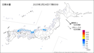 今日の日降水量の分布図