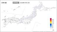 12日の日降水量の分布図