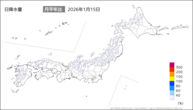 15日の日降水量の分布図