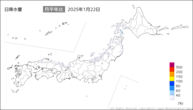 昨日の日降水量の分布図