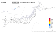 今日の日降水量の分布図