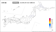 今日の日降水量の分布図