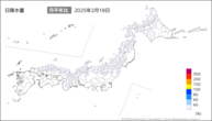 18日の日降水量の分布図