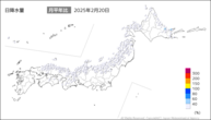 20日の日降水量の分布図