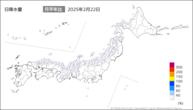 一昨日の日降水量の分布図