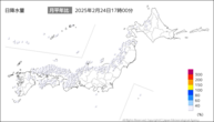 今日の日降水量の分布図