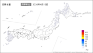 12日の日降水量の分布図