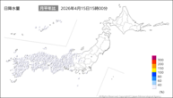 今日の日降水量の分布図