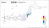 31日の日降水量の分布図