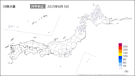 一昨日の日降水量の分布図