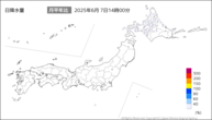 今日の日降水量の分布図