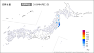22日の日降水量の分布図