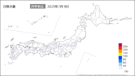 一昨日の日降水量の分布図