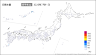 今日の日降水量の分布図
