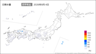 一昨日の日降水量の分布図