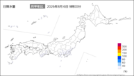 今日の日降水量の分布図