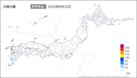 昨日の日降水量の分布図