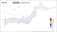 一昨日の日降水量の分布図