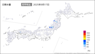 今日の日降水量の分布図