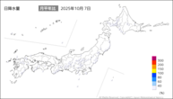 7日の日降水量の分布図