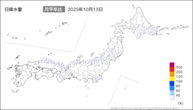 昨日の日降水量の分布図