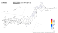 15日の日降水量の分布図