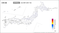 17日の日降水量の分布図