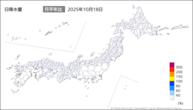 18日の日降水量の分布図