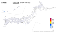 19日の日降水量の分布図