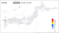 一昨日の日降水量の分布図