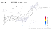 今日の日降水量の分布図