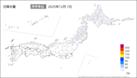 1日の日降水量の分布図