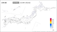 20日の日降水量の分布図