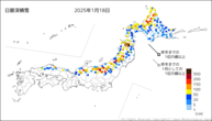 日最深積雪の分布図