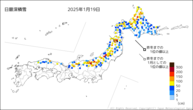 日最深積雪の分布図