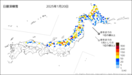 日最深積雪の分布図