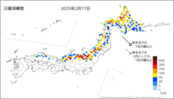 日最深積雪の分布図