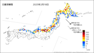 日最深積雪の分布図